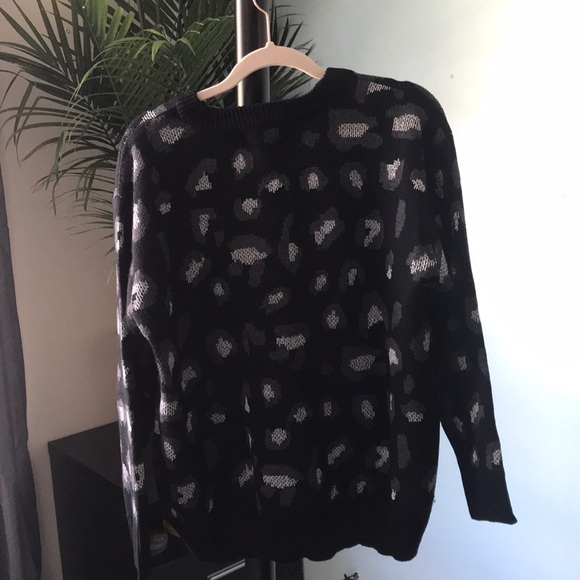 Kendall and Kylie Black Leopard Design Sweater - Picture 2 of 2